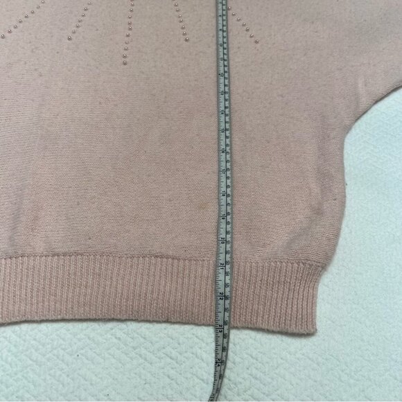 Vintage Pink Batwing Y2K Pearl Embellished Sweater Size S/M - Picture 9 of 11